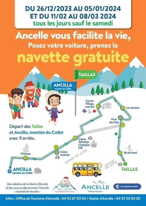 Cosy, Terrasse Proche Des Pistes Et Du Centre Du Village - Wifi Gratuit Ancelle
